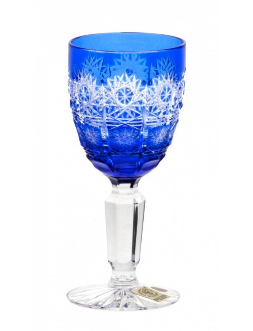 Crystal wine glass Paula, color blue, volume 105 ml