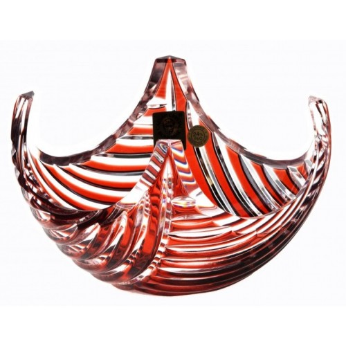 Crystal Bowl Linum, color ruby, diameter 140 mm