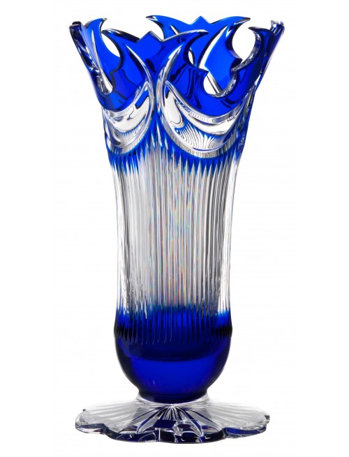 Crystal vase Diadem, color blue, height 310 mm