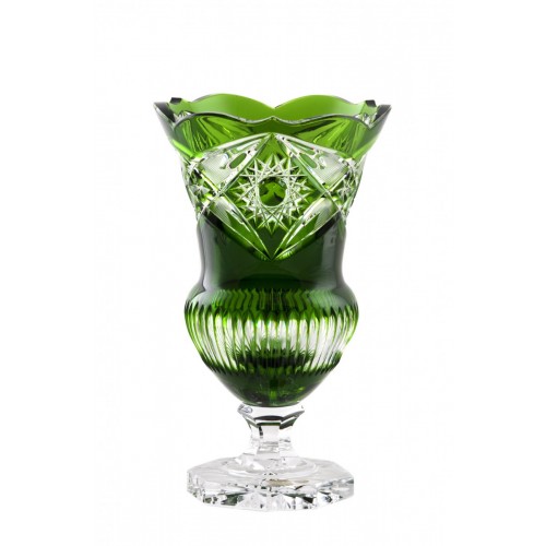 Crystal Vase Nordika, color green, height 255 mm