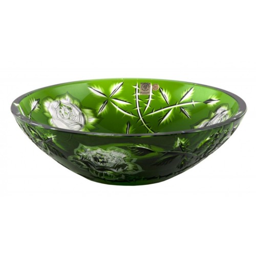 Crystal Bowl Rose, color green, diameter 305 mm