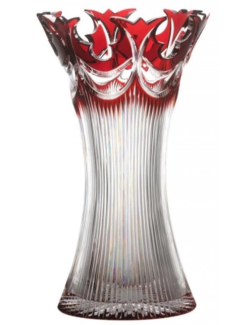 Crystal Vase Diadem, color ruby, height 305 mm