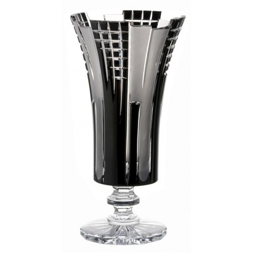 Crystal vase Metropolis, color black, height 375 mm