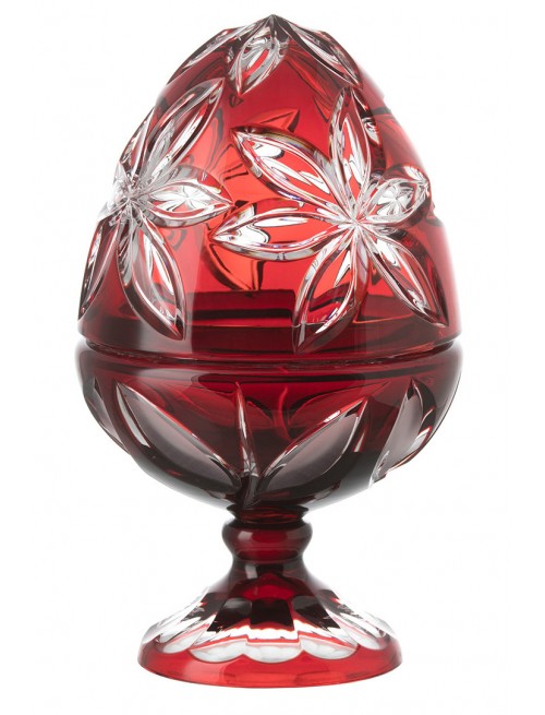 Crystal box Linda, color ruby, height 340 mm