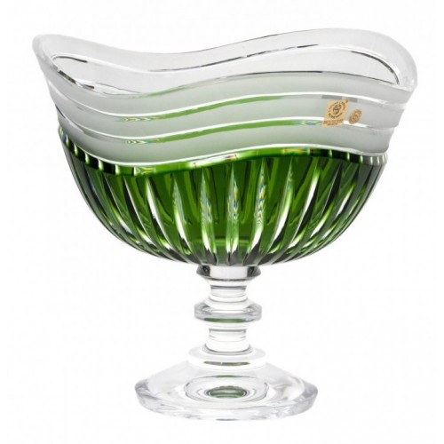 Crystal Footed Bowl Dune, color green, diameter 255 mm