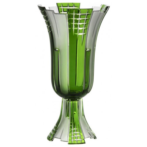 Crystal Vase Metropolis, color green, height 390 mm