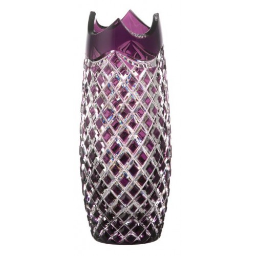 Crystal vase Quadrus, color violet, height 180 mm