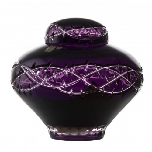 Crystal Urn Spiny, color violet, height 225 mm