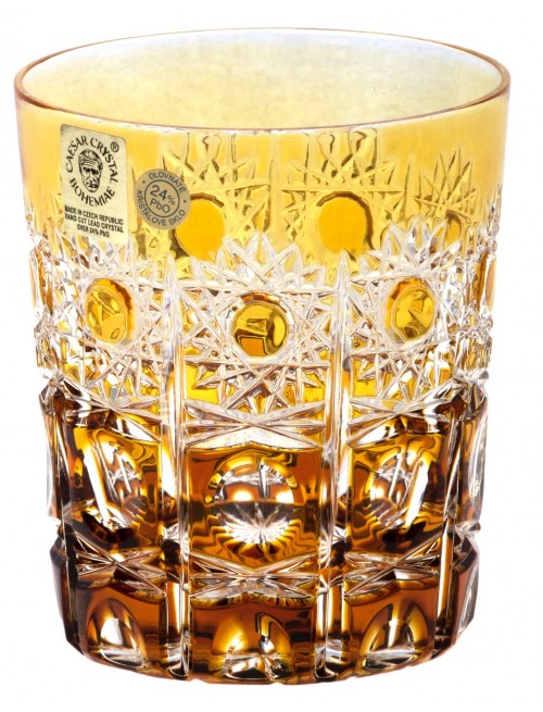 Crystal glass Petra, color amber, volume 290 ml