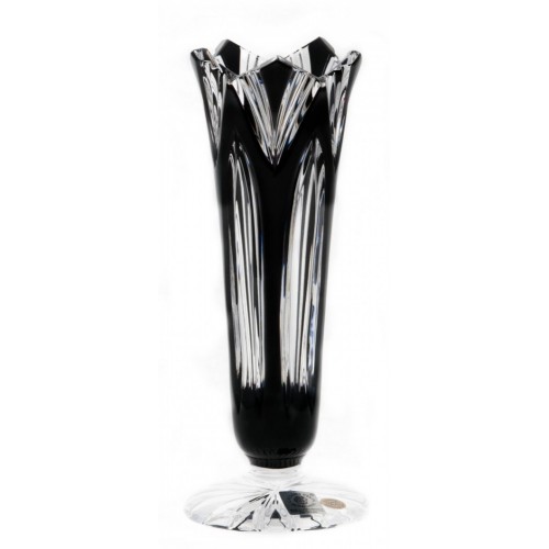 Crystal Vase Lotus, color black, height 175 mm