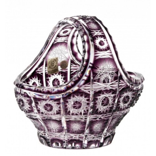 Crystal Basket Paula, color violet, diameter 150 mm