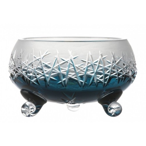 Crystal Bowl Hoarfrost, color azure, diameter 155 mm