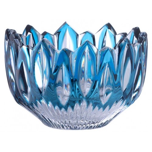 Crystal bowl Flame, color azure, diameter 110 mm