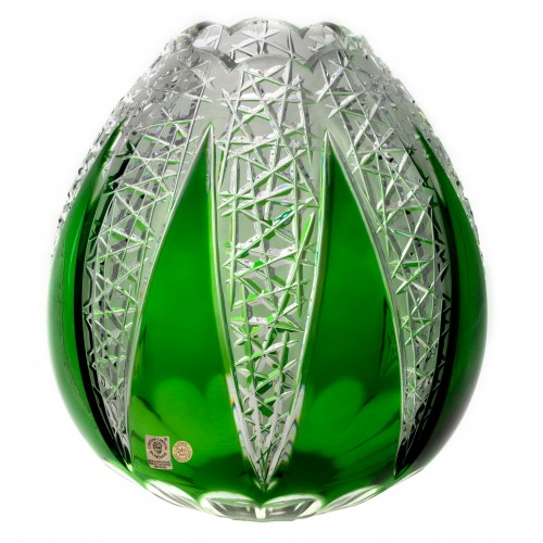 Crystal Vase Flowerbud, color green, height 280 mm