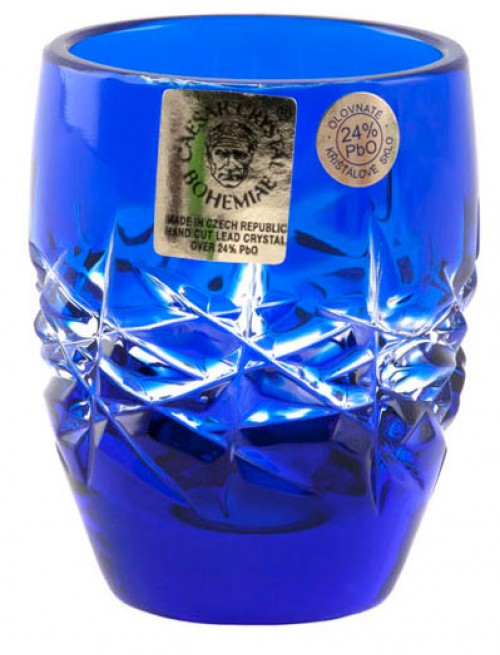 Crystal shot glass Hoarfrost, color blue, volume 50 ml