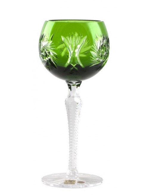 Crystal Wine Glass Pinwheel, color green, volume 190 ml