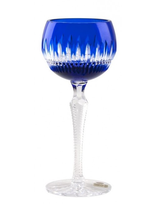 Crystal Wine Glass Thorn, color blue, volume 190 ml