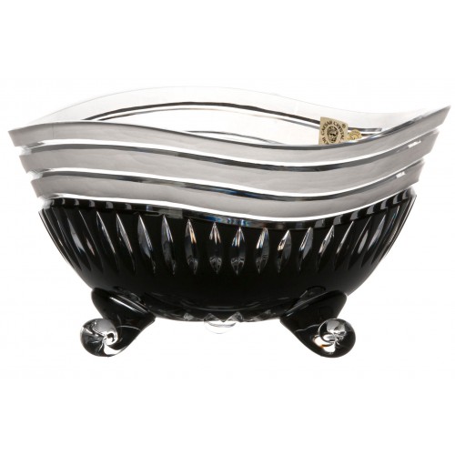 Crystal bowl Dune, color black, diameter 235 mm