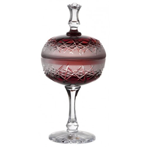 Crystal cup Hoarfrost, color ruby, height 315 mm