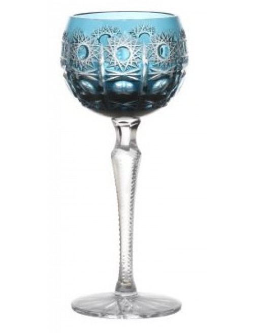 Crystal wine glass Petra, color azure, volume 190 ml