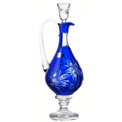 Crystal carafe Belinda, color blue, volume 900 ml