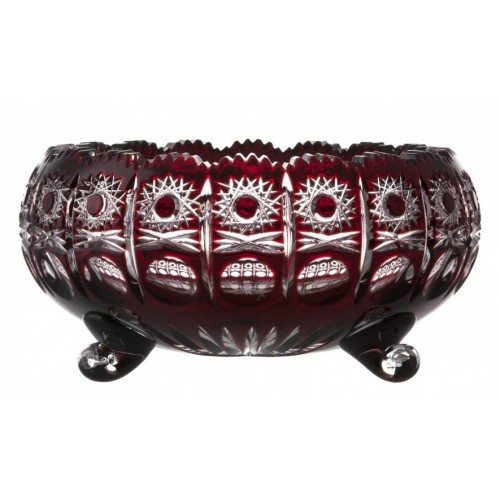 Crystal Bowl Petra dark, color ruby, diameter 229 mm