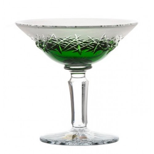 Crystal footed bowl Hoarfrost, color green, diameter 155 mm