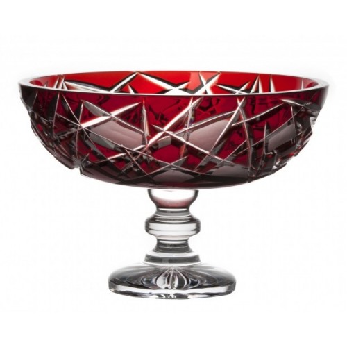 Crystal Footed Bowl Mars, color ruby, diameter 280 mm