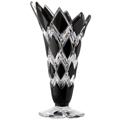 Crystal vase Harlequin, color black, height 250 mm