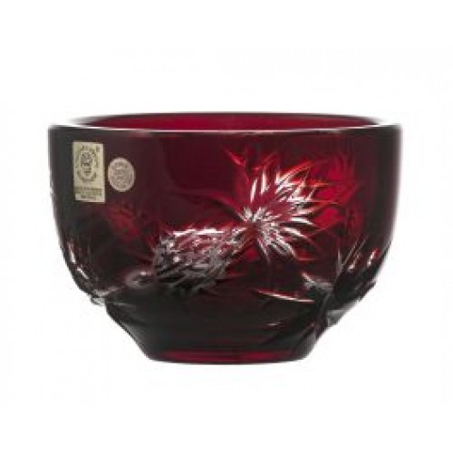 Crystal bowl Thistle, color ruby, diameter 110 mm