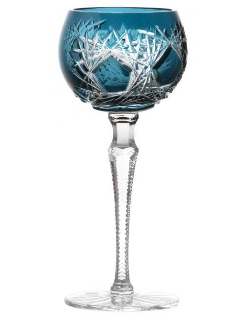 Crystal wine glass Frost, color azure, volume 190 ml