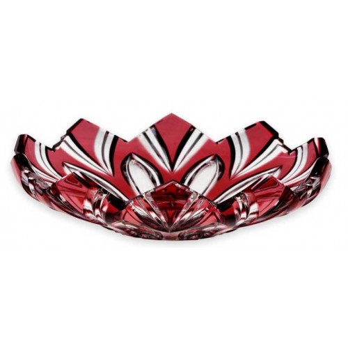Crystal plate Lotos, color ruby, diameter 144 mm