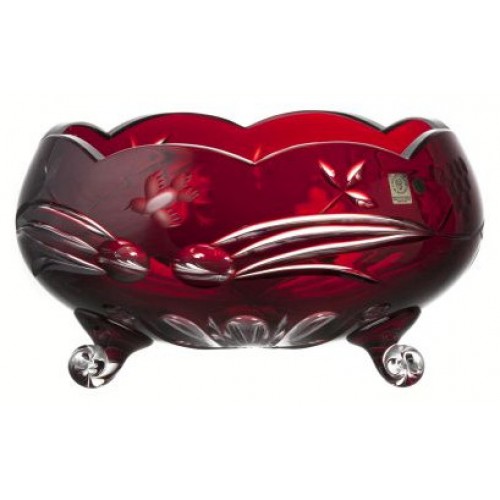 Crystal bowl Paradise, color ruby, diameter 279 mm