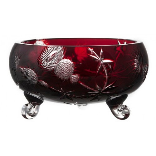 Crystal bowl Thistle, color ruby, diameter 280 mm