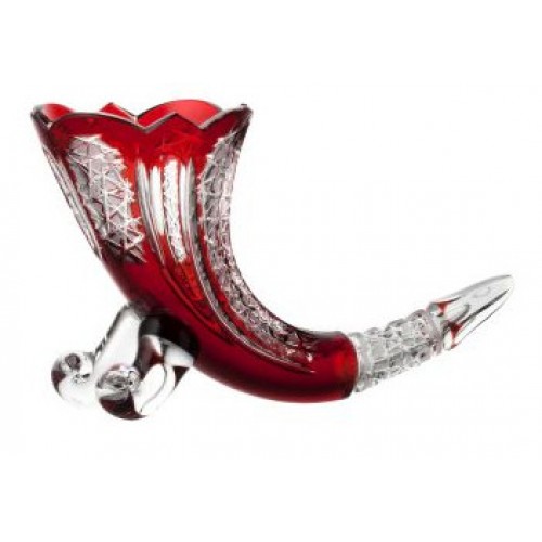 Crystal vase Frigus, color ruby, height 200 mm