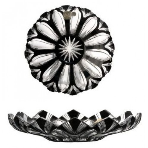 Crystal Plate Lotus, color black, diameter 180 mm