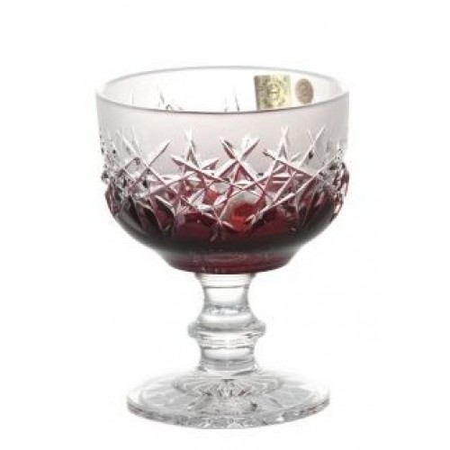 Crystal Footed Bowl Hoarfrost, color ruby, diameter 130 mm
