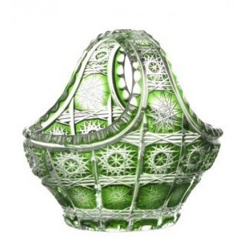 Crystal Basket Paula, color green, diameter 150 mm