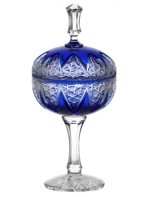Crystal cup Flowerbud, color blue, height 315 mm