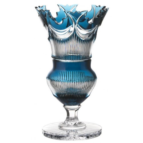 Crystal Vase Diadem, color azure, height 360 mm