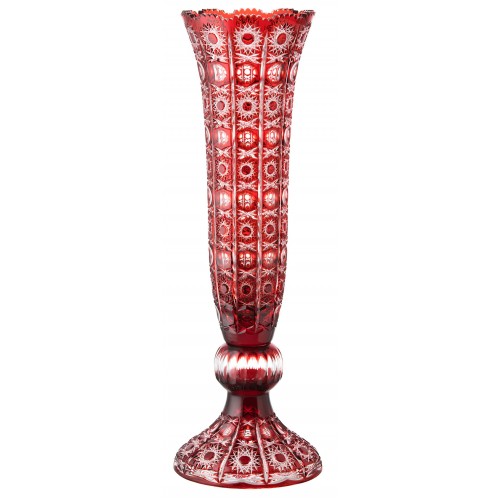 Crystal vase Petra, color ruby, height 585 mm