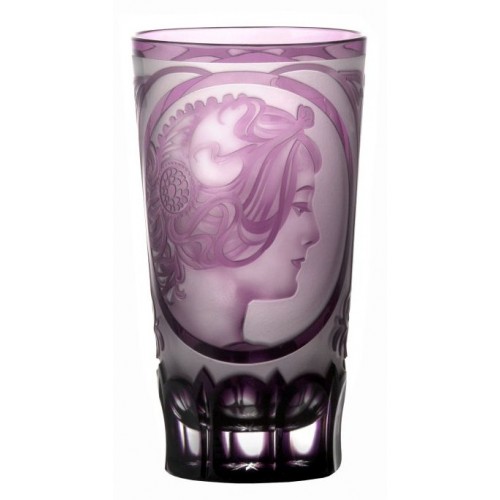 Crystal glass Mucha, color violet, volume 320 ml