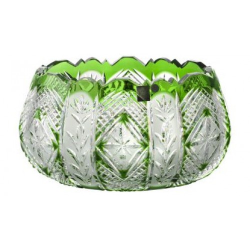 Crystal bowl Dorote, color green, diameter 255 mm