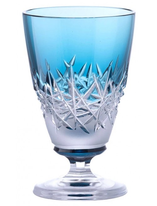 Crystal wine glass Hoarfrost, color azure, volume 200 ml