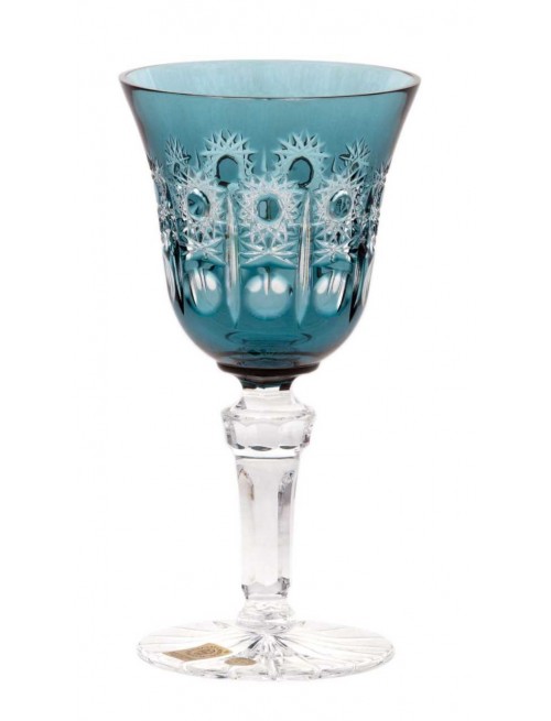Crystal wine glass Petra, color azure, volume 180 ml