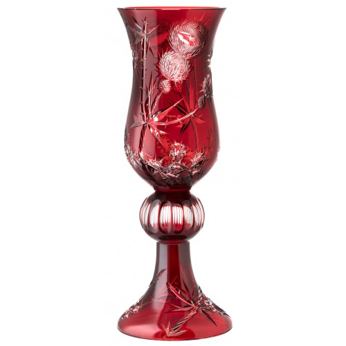Crystal vase Thistle, color ruby, height 550 mm