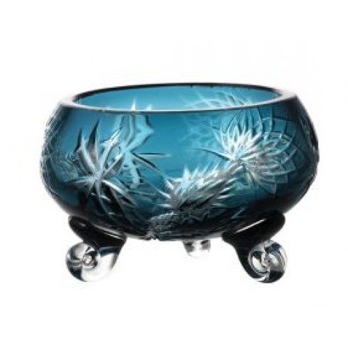 Crystal bowl Thistle, color azure, diameter 114 mm