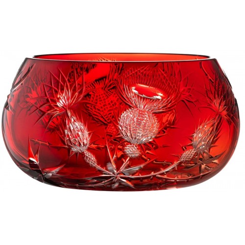 Crystal bowl Thistle, color ruby, diameter 255 mm