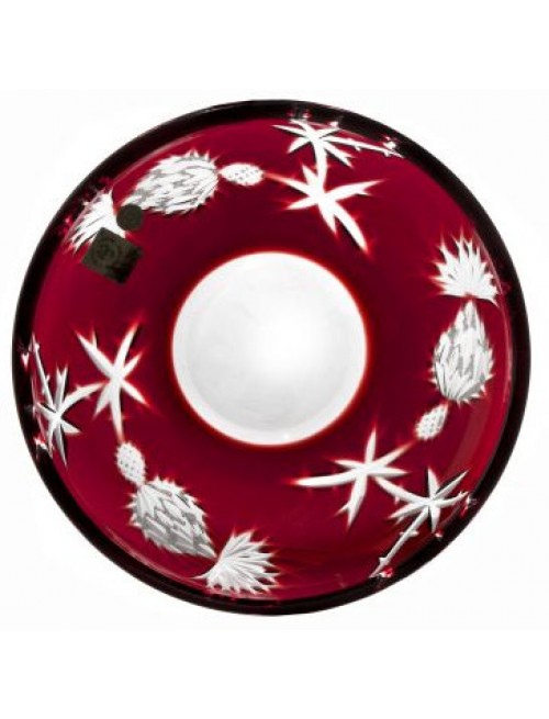 Crystal plate Thistle, color ruby, diameter 181 mm