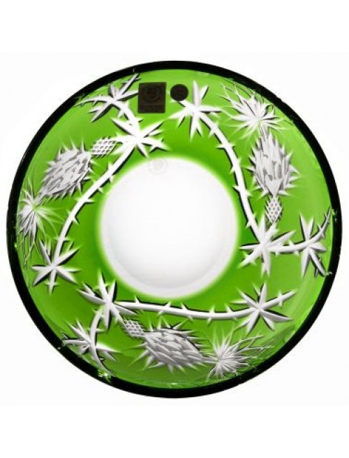 Crystal plate Thistle, color green, diameter 181 mm